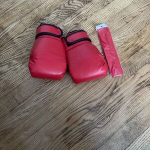 Red Boxing Gloves with headband